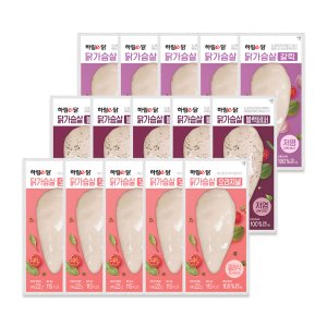 하림이닭 닭가슴살 3종 오리지널5+저염블랙페퍼5+저염갈릭5 총 15팩