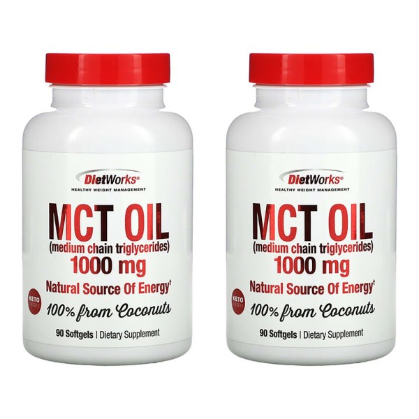 DietWorks <b>MCT 오일 1000mg</b> 90캡슐 x 2개