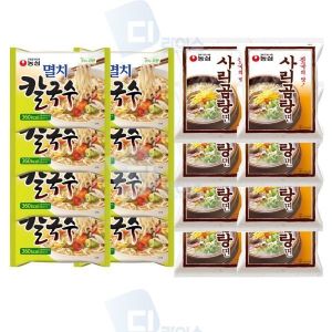 농심 더베스트 농심 멸치칼국수 사리곰탕면 봉지면 2종세트 16봉