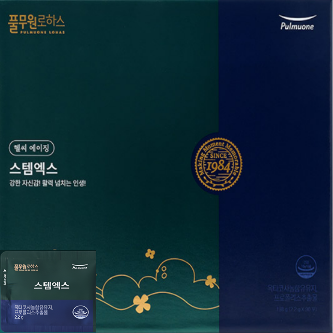 풀무원로하스 스템엑스 2.2g 90포 3개월분 + 유산균 1개월분 <b>활력</b>증진 기력회복 남성스테미너 피로회복