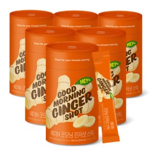 대상웰라이프 헤이N 굿모닝 진저샷 스틱 (20ml x 30포)X6 100% 네덜란드산 생강 국내산 대추와 배 함유