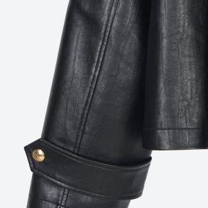 [SJSJ] [기획] 백 플리츠 레더 자켓 / SJ2E8WOT011WA_BK