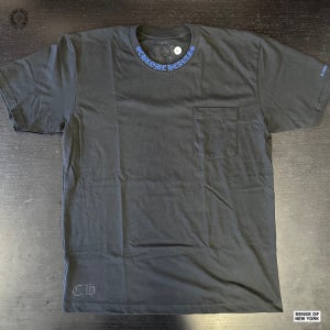 크롬하츠 넥 로고 포켓 반팔 티셔츠 블랙 블루 L 사이즈