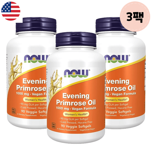 <b>나우푸드 감마리놀렌산</b> 달맞이꽃종자유 1000mg 식물성 90 베지 소프트겔 3팩