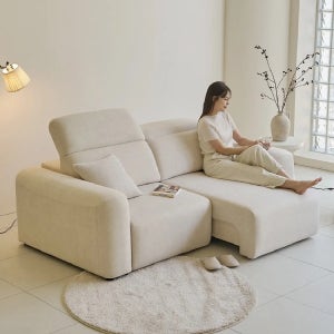 (한샘몰pick) 보니애 보이저 블리넌 패브릭 2세대 리클라이너 쇼파 슬라이드 무빙 모션 소파 3인용