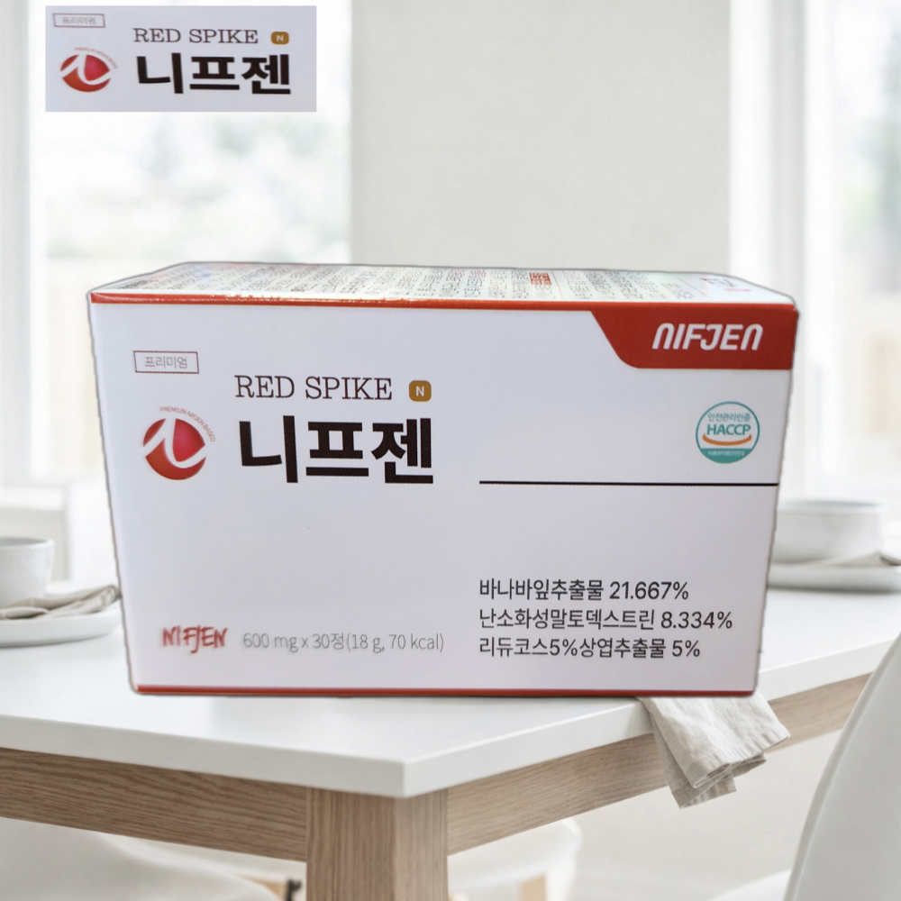 니프젠 스파이크 프리미엄 600mg 30정 1개 <b>바나나잎</b> 추출물