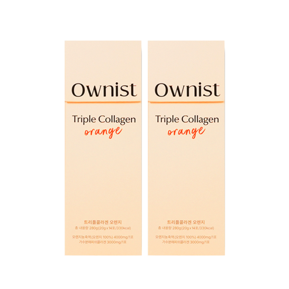 <b>오니스트</b> 트리플콜라겐 오렌지 농축 가수분해 피시콜라겐 <b>프락토올리고당</b> 히알루론산  2박스  280g
