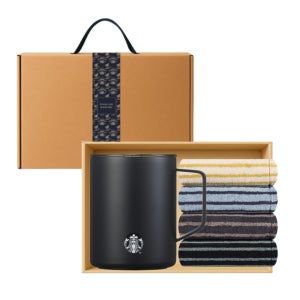 스타벅스 SS 블랙 매트 데비 텀블러 473ml 송월 스트라이프 타올(1P) 손잡이 기프트박스 선물세트 판촉물 제작 전문~주방용품~텀블러(스텐)