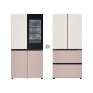 LG 디오스 오브제컬렉션 STEM 베이직 냉장고 Fit & Max (노크온) + LG 디오스 오브제컬렉션 김치톡톡 Fit & Max R1081GGA357