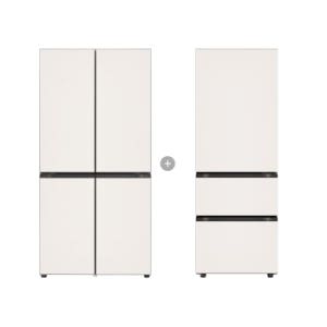 LG 디오스 오브제컬렉션 STEM 베이직 냉장고 Fit & Max + LG 디오스 오브제컬렉션 김치톡톡 Fit & Max R925GBB057