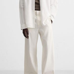 자라 와이드핏 코튼 헴프 치노 팬츠 9942/350 WHITE_P0189942350WHITE