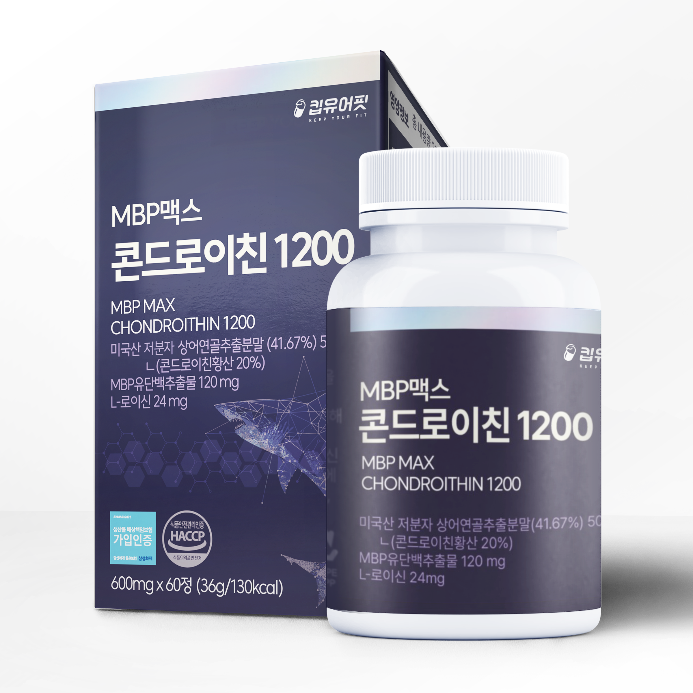 킵유어핏 MBP 맥스 콘드로이친 1200 600mg x 60정, 3개