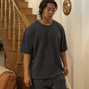 (L-5XL)브루피 엠보반팔티+클로닝 엠보밴딩반바지[HIT 빅사이즈 옆트임]