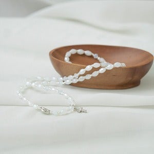 로사 화이트 크리스탈 5단 세겹 묵주 팔찌 천주교 성물