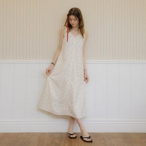 [던드롭] DD_V-neck flower dress_2color