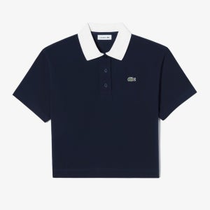 [라코스테] 여성 컬러블럭 세미크롭 폴로셔츠 PF450E-54G HDE