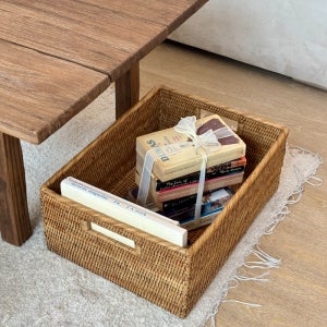 사각 핸들 수납바구니