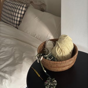 반달 뜨개 바구니