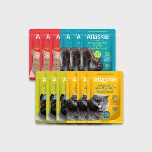아틀라스 캣 간식파우치 4종 혼합 콤보 70g, 12개