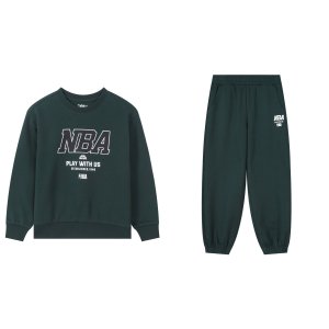 NBA 키즈 [AK평택점] [NBA키즈] 다크그린  플레이 맨투맨+ 바지 상하복