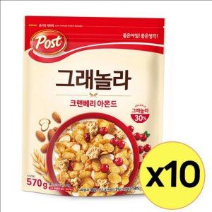 간식 씨리얼과자 크랜베리 아몬드 그래놀라 570g 10개