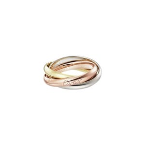 까르띠에 트리니티 링 클래식 화이트 골드 옐로우 로즈 B42342