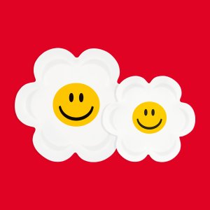 [위글위글] 스마일 플레이트 디저트 그릇 2P