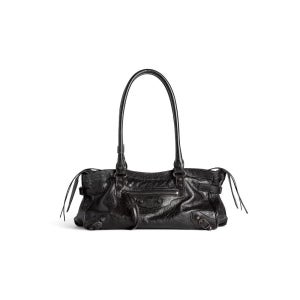 발렌시아가 여성 르 시티 가방 블랙 Womens Le City Bag Eastwest in Black 8457042ABEK1000