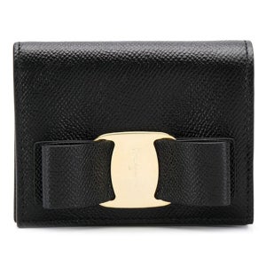 페라가모 바라 동전 지갑 블랙 22 D515 0725300 25FW 금장 보우 코인 반지갑