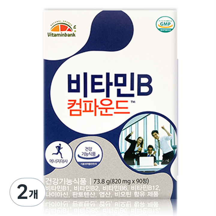 <b>비타민뱅크</b> 비타민B 컴파운드  90정  2개