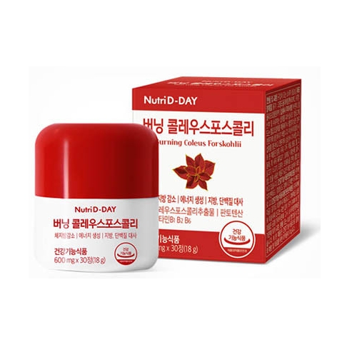 뉴트리디데이 버닝 <b>콜레우스포스콜리</b> 600mg x 30정, 3개