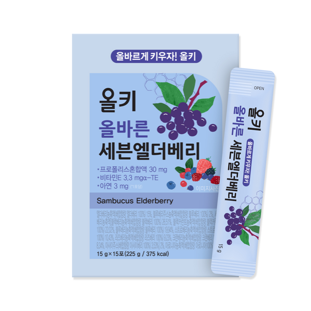 올키 올바른 세븐<b>엘더베리</b> 15g x 15포, 1개
