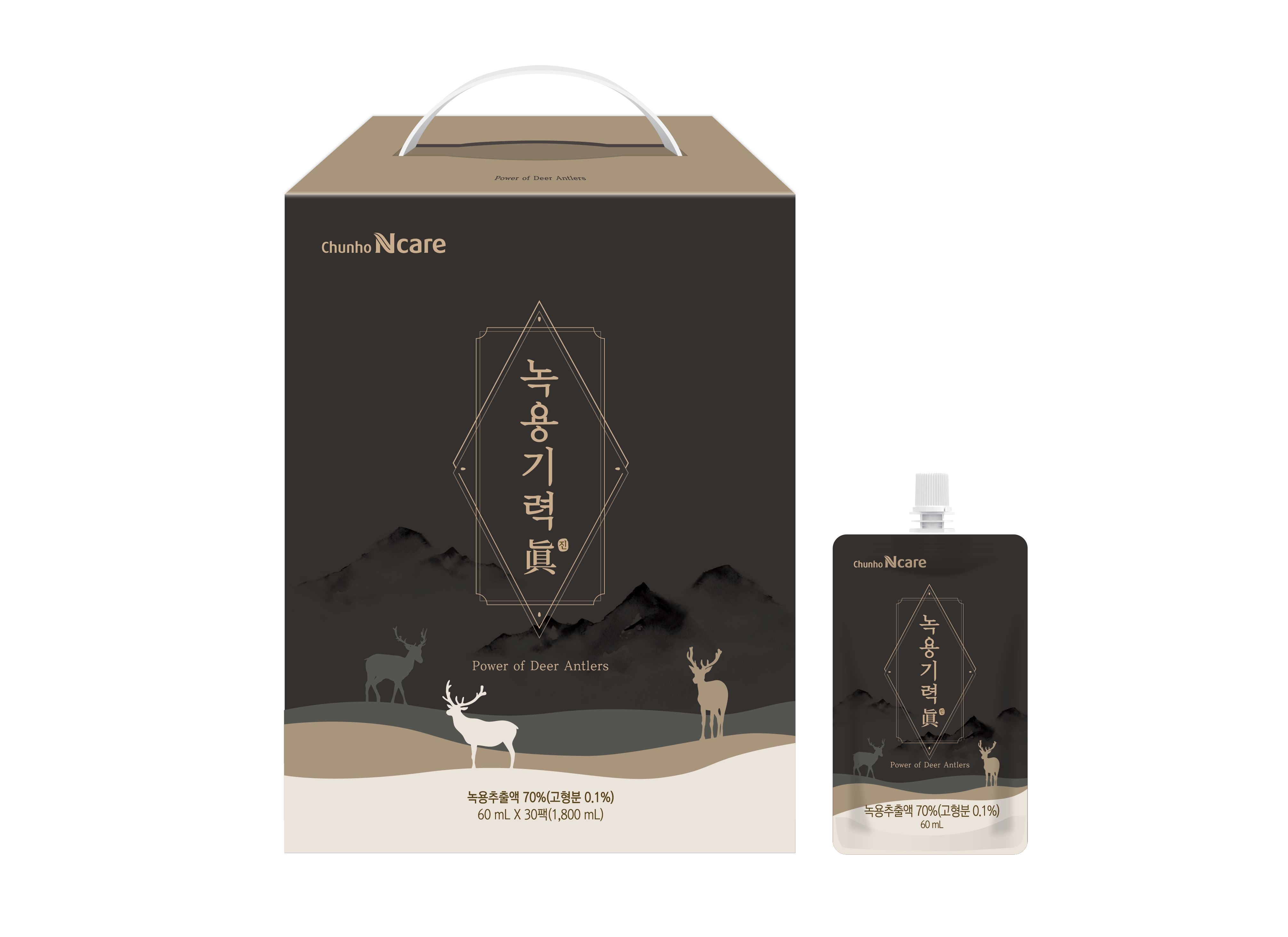 천호엔케어 <b>녹용</b>기력진 60ml x 30포, 3개