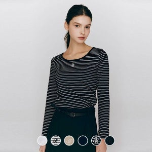 지오다노 325506 여 스쿱넥 긴팔 티셔츠