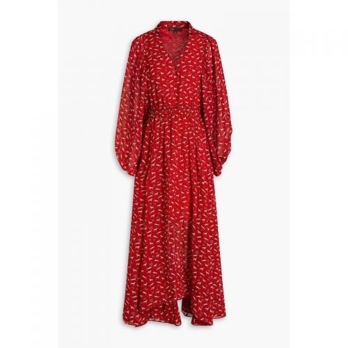 마쥬 Gathered printed crepe maxi dress
