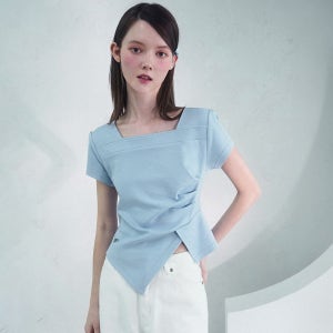 [비바셔스] Elegant Side Tuck Short T-shirt SORA