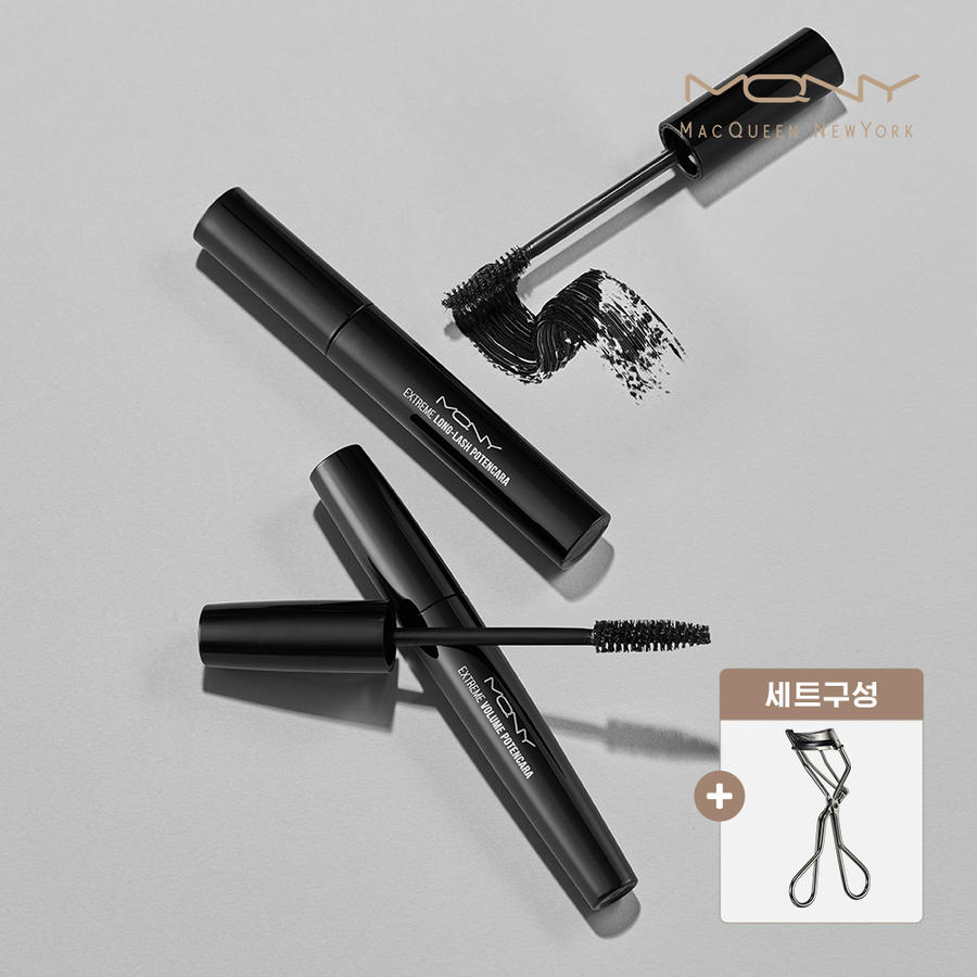 MQNY 익스트림 포텐 마스카라 8g 2종 (+아이래쉬컬링뷰러) /<b>속눈썹</b> 눈화장 워터프루프 가닥<b>속눈썹</b>