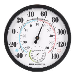 (원형 온습도계 F타입) 고급 정밀 아날로그 벽걸이 온도계 습도계 온도 습도 실내 실외