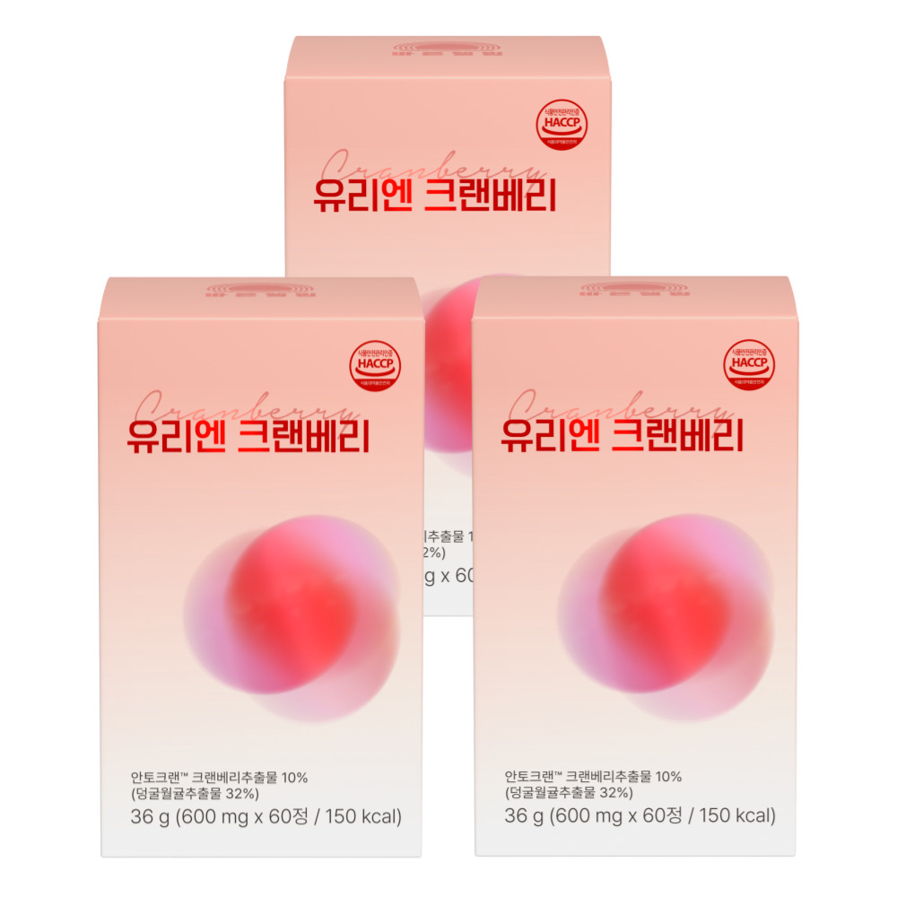 <b>바른웰빙</b> 유리엔 크랜베리 디만노스  3박스  60정