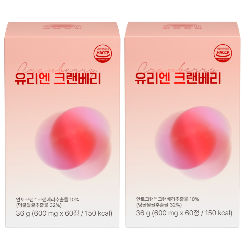 <b>바른웰빙</b> 유리엔 크랜베리 디만노스  2박스  60정