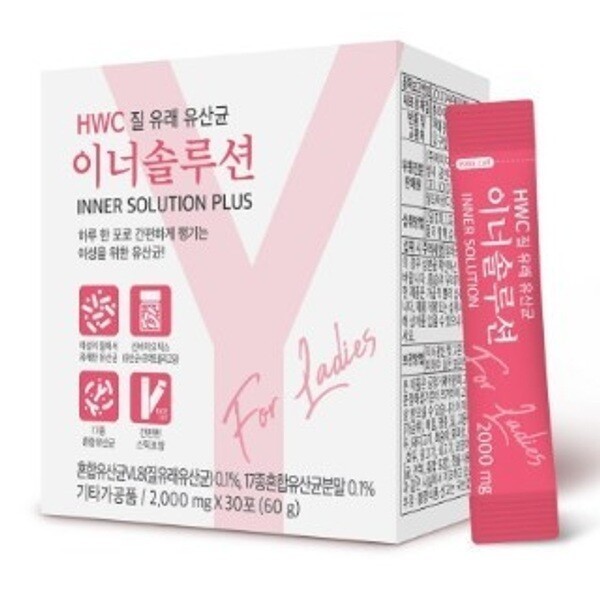 갱년기 여성 이너솔루션 질 유래 <b>장</b> 건강 유산균  포스트 신 바이오틱스 30포