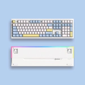 SPM PL108W 목새 풀배열 유무선 저소음 기계식 키보드 사무용 베이비 블루