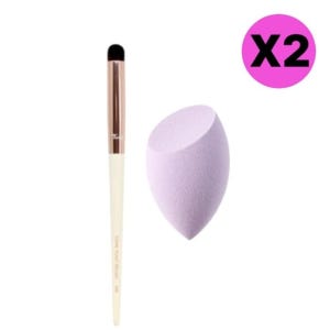 툴리프 메이크업 돔 포인트 브러시 + 조각 퍼프 2세트