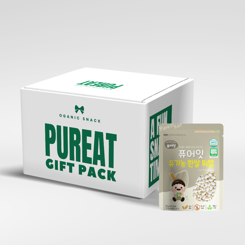 [선물세트] 퓨어잇 유기농 튀밥 10봉세트 선물용 간식박스