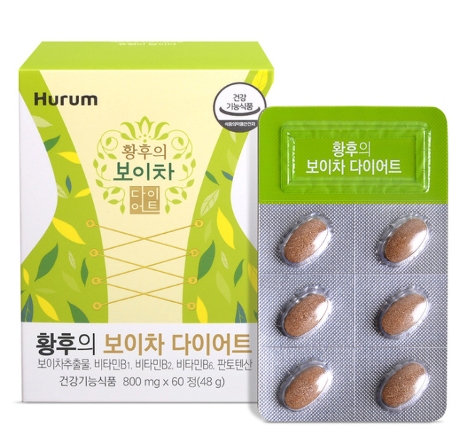 <b>휴럼</b> 황후의 보이차 다이어트 800mg x 60정, 1개