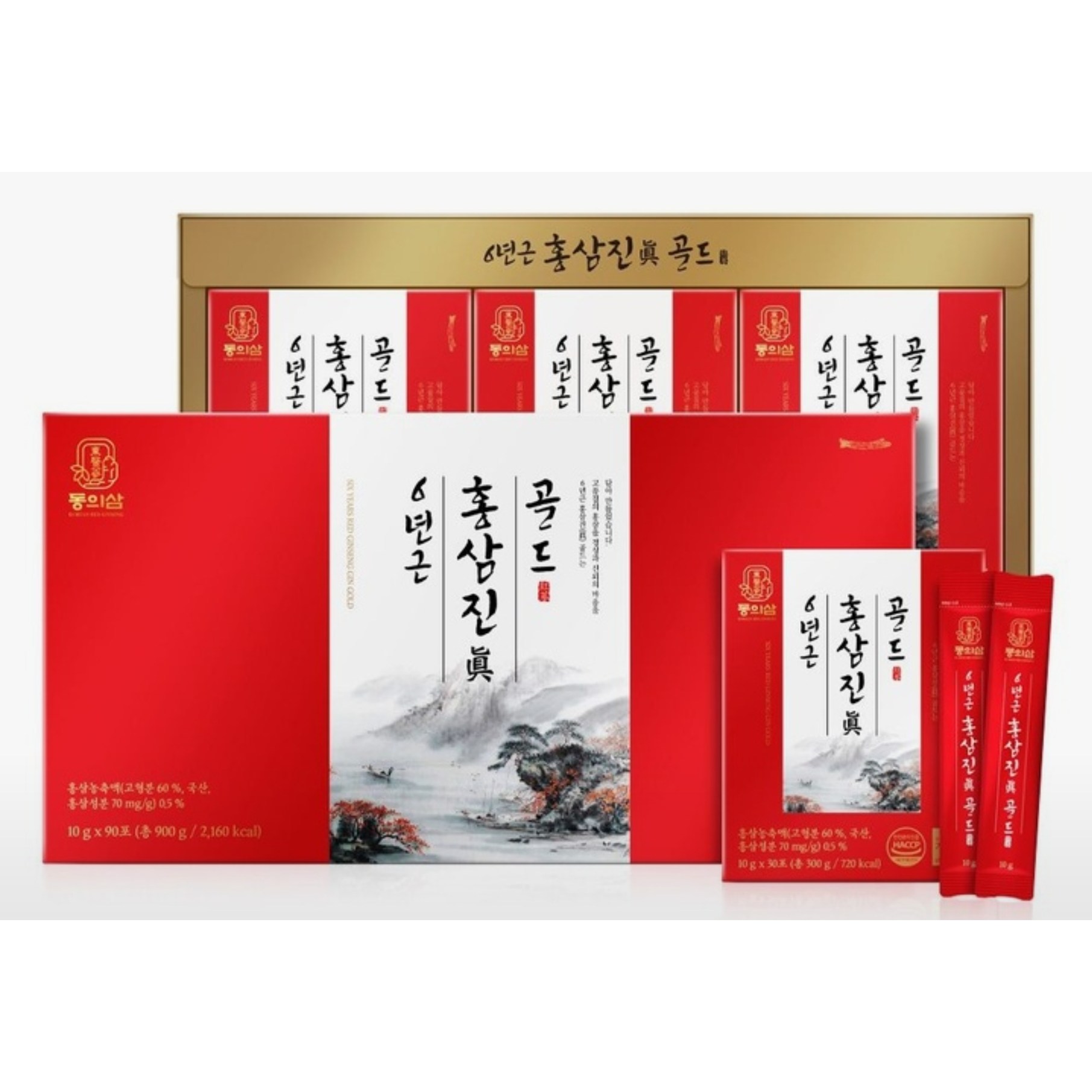 <b>동의삼</b> 6년근 홍삼진골드 10g x 90포