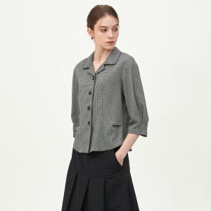 [키이스] 체크 버튼 블라우스 KE25A1FRBSE93