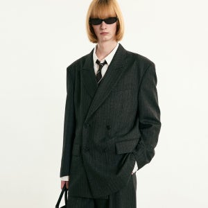 티엔지티 Virgin-wool Herringbone Double Jacket TNJA5F101G2