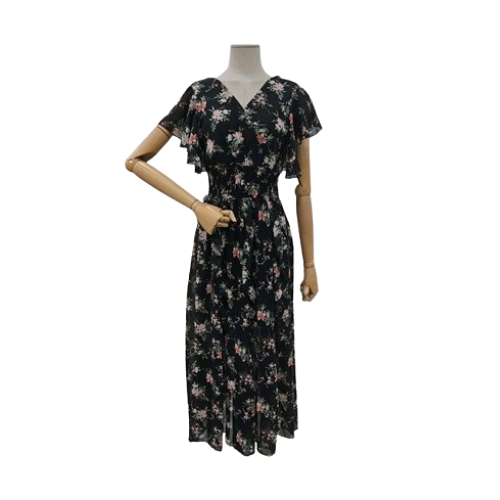 샤틴 플라워 프릴 원피스 S252K664 롱