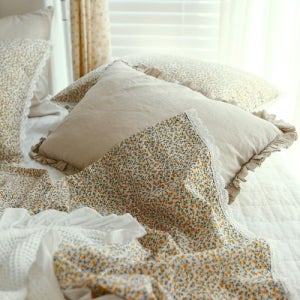 여름날 시원한 쁘띠토숀 레몬잔꽃 쿨인견 홑이불,[시원한 쿨링 냉감 여름 이불세트]